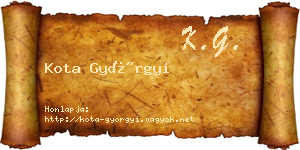 Kota Györgyi névjegykártya
